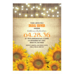 Sunflowers Rustic Bridal Shower Invitations