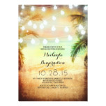 Sunset Beach & String Lights Bridal Shower Card
