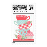 Tea Cups and Roses Stamp