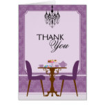 Tea Party Damask Thank You Cards
