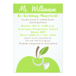 Teacher Bridal Shower Invite - Green Apple & Ring