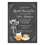 Teacup Chalkboard Elegant Bridal Shower Invitation