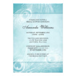 Teal Blue Watercolor Peacock Feather Bridal Shower Card
