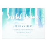 Teal Blue Watercolor Wash Bridal Shower Invitation