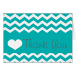 Teal Chevron Thank You Note Card