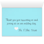 Teal Chevron Thank You Note Card