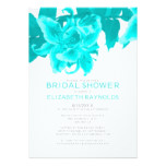 Teal Flower Bridal Shower Invitations