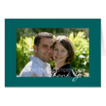 Teal Personalized Photo Wedding Thank You Cards