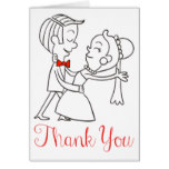 Thank You Bride And Groom Black And White Wedding Card