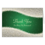 Thank You Bridesmaid Dazzling Sparkles Green Card