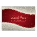 Thank You Bridesmaid Dazzling Sparkles Red Card