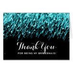 Thank You Bridesmaid Falling Stars Turquoise Card