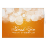 Thank You Bridesmaid Glow & Sparkle Orange Card