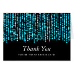 Thank You Bridesmaid Modern Turquoise Lights Card