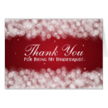 Thank You Bridesmaid Party Sparkle Red Card