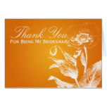 Thank You Bridesmaid Poppy Orange Card