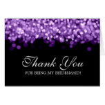 Thank You Bridesmaid Purple Lights Card