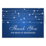 Thank You Bridesmaid Sparkling Lines Sapphire Blue Card