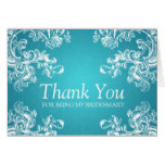 Thank You Bridesmaid Vintage Swirls 2 Turquoise Card