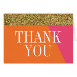 Thank You Card, Gold Glitter, Bridal Shower Card