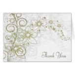 Thank You Cards for Green and Gold Simple Wedding