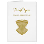 Thank You Chic Gold Corset Lingerie Bridal Shower Card