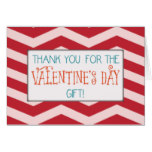 Thank You for Valentine ’ s Day Gift, Red Chevron Card
