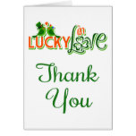 Thank You Lovebirds Green and White Wedding Card