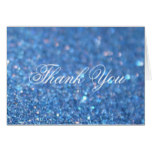Thank You Note Card - Blue Glitter Fab