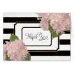 Thank You Notes Hydrangeas Floral Art Deco Striped