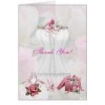 Thank You Pretty Bridal Shower White Pink Corset Card