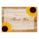 Thank You Sunflower Rustic Barn Wood Bridal Shower Card