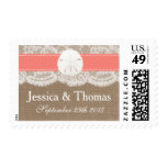 The Coral Sand Dollar Beach Wedding Collection Postage Stamp