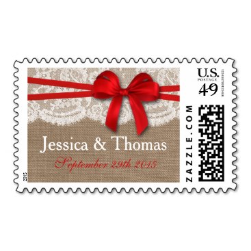 The Rustic Red Bow Wedding Collection Postage