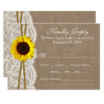 The Rustic Sunflower Wedding Collection RSVP Cards