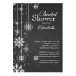 Trendy Chalkboard Snowflakes Winter Bridal Shower Card