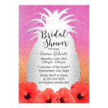 Tropical Beach Pineapple Floral Bridal Shower Card