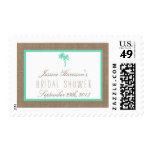 Tropical Palm Tree Beach Bridal Shower Postage