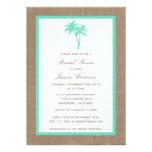 Tropical Palm Tree Burlap Beach Bridal Shower Card