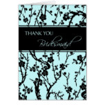 Turquoise Floral Thank You Bridesmaid Card