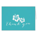 Turquoise Hibiscus Flowers Thank You Cards