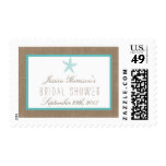 Turquoise Starfish Beach Bridal Shower Postage