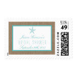 Turquoise Starfish Beach Bridal Shower Postage