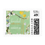 Two Hearts Mint Green Boho Bridal Shower Postage