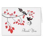 Vintage Birds on Branches Leaves Thank You Cards