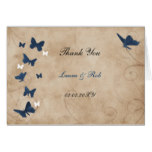 vintage butterfly wedding Thank You Card