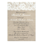 Vintage Lace Burlap Bridal Shower Invitation
