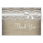 Vintage Lace & Linen Rustic Custom Thank You Card