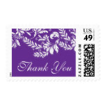 Vintage Leaf Damask Bridal Shower Postage Stamp