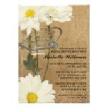 Vintage Mason Jar White Daisies Bridal Shower Card